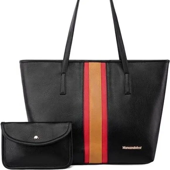 Montana West Black Stripe Women's Shoulder Bag - Picture 1 of 6
